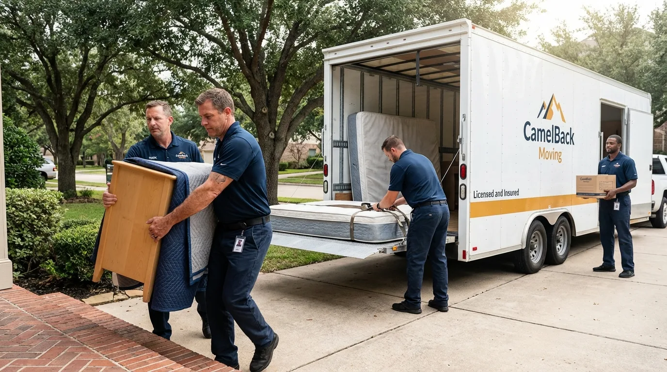 Crew loading residential truck for cross-state move from Staunton, VA